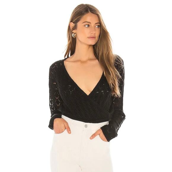 TULAROSA Soma Wrap Sweater Black XS - Picture 1 of 11